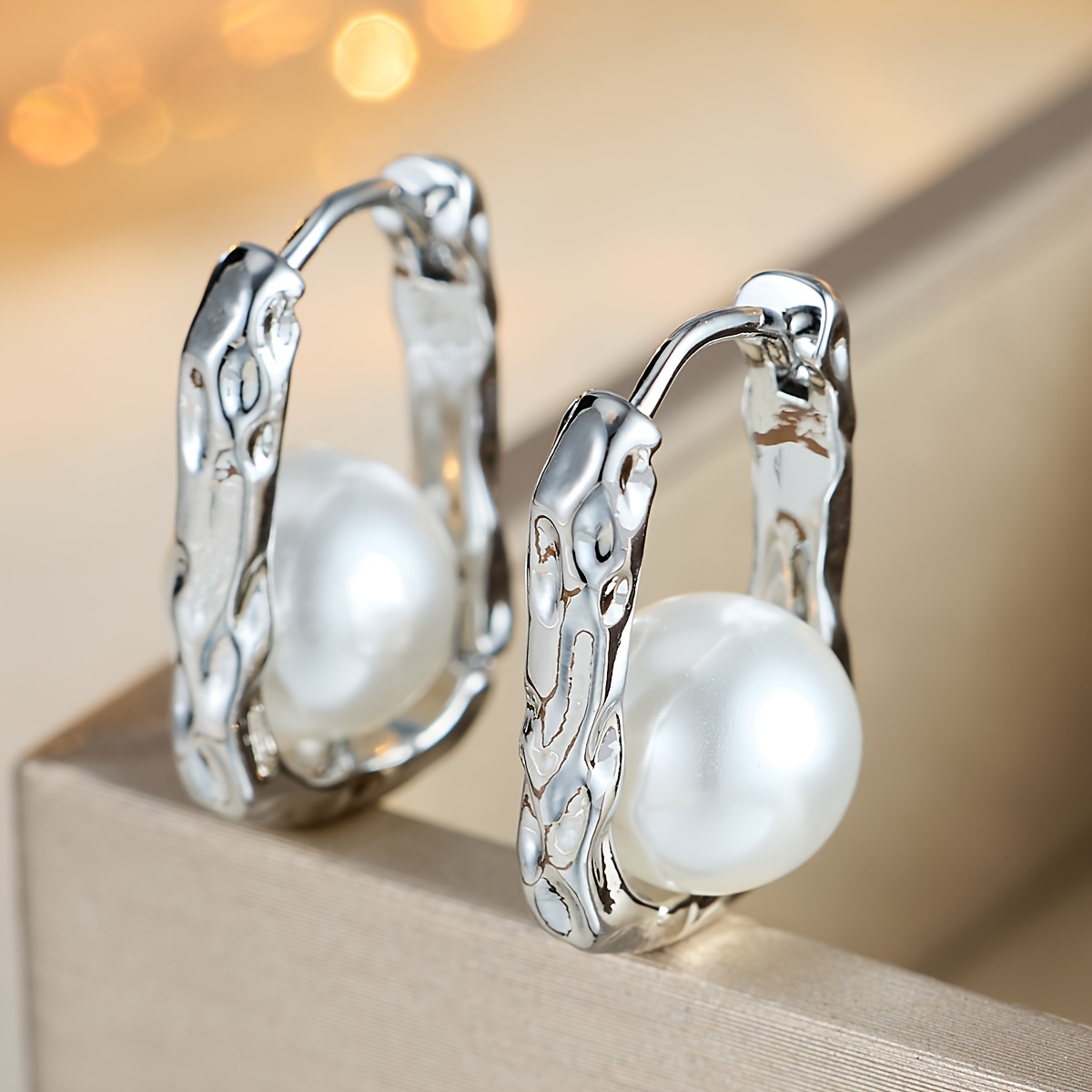 Women's Copper & Synthetic Zirconia Classic Earrings